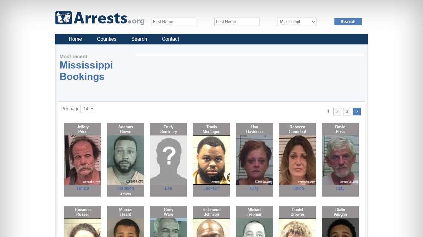 Mississippi Arrests and Inmate Search